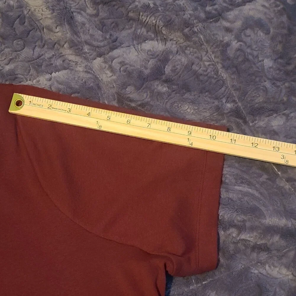 LANE BRYANT NWT Cotton Blend Wine/Burgundy Fitted Tee Plus Size 26/28 - Picture 7 of 11